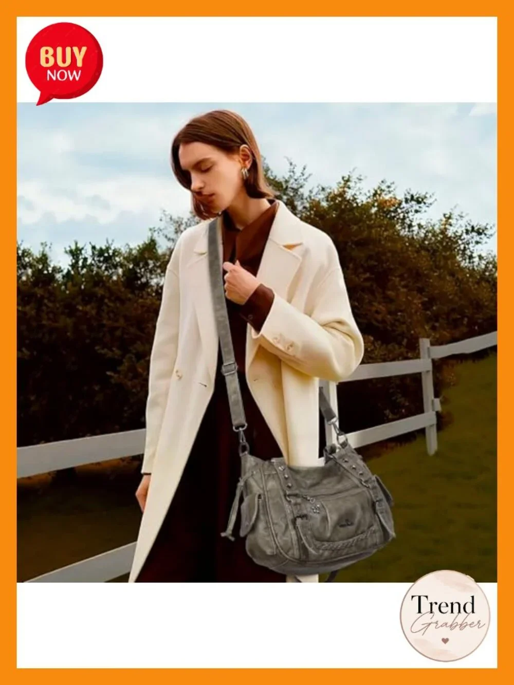 Multi Pocket Retro Hobo Satchel Tote Bag Vegan Leather